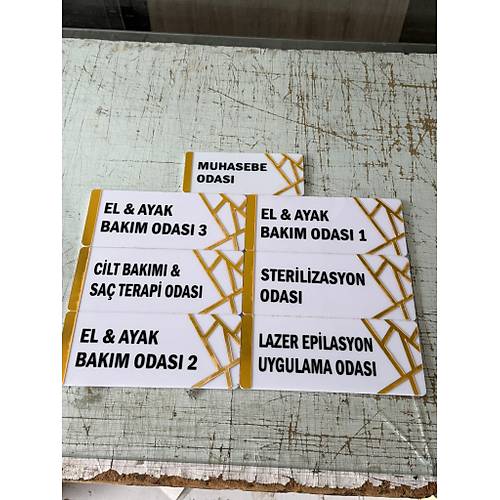 Luxury Serisi Gold Pleksi Kabartmal� Kap� �simli�i Y�nlendirme Levha