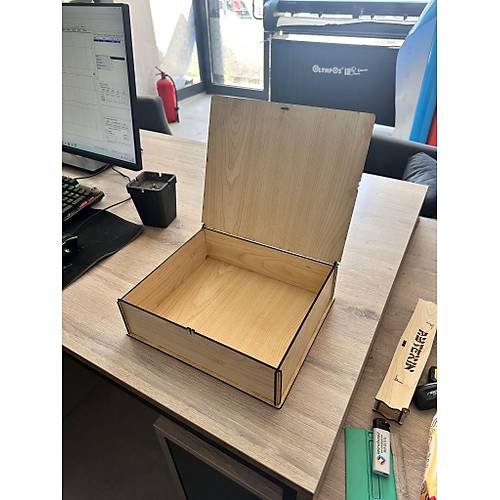 Ahap Kutu Lazer Kesim 25x21x7 cm Demonte