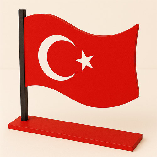Boyanabilir Trk Bayra Standl Ahap Oyuncak  Etkinlik Aktivite 1 Ad