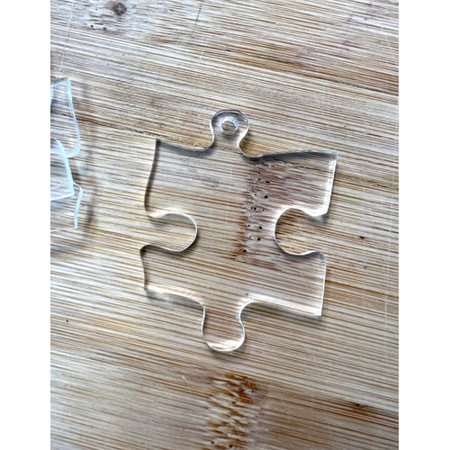 Dekoratif Puzzle Paras Sileti Akrilik effaf Pleksi Ss 30 adet