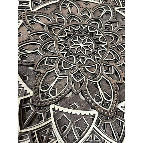 Ahap Dekoratif Floral Mandala Duvar Dekorasyonu (40 cm)