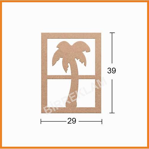 Boyanabilir Ah�ap Palmiye Dekorlu Duvar Dekorasyonu