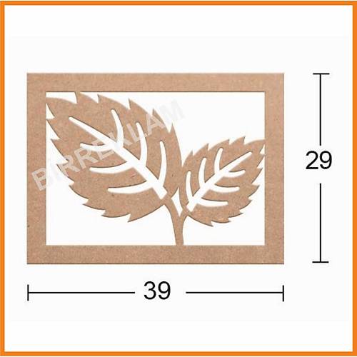 Boyanabilir Ah�ap Yaprak Dekorlu Duvar Dekorasyonu mdl2