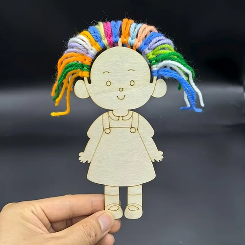 Sevimli Kz Renkli Ahap Boyama  Okul ncesi DIY Etkinlik ve Sanat Aktivitesi 10 adet