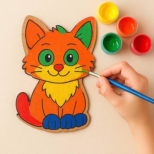 Kedi Ahap Boyama Okul Diy Etkinlik Aktivite Sanat