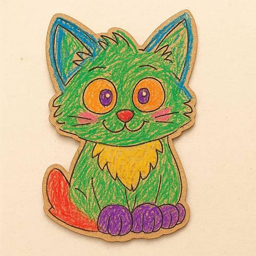 Kedi Ahap Boyama Okul Diy Etkinlik Aktivite Sanat