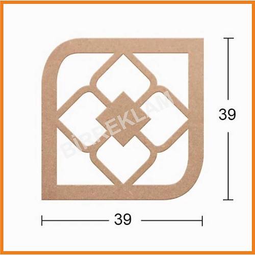 Boyanabilir Dekoratif Desen Duvar Dekorasyonu 39x39 cm mdl13