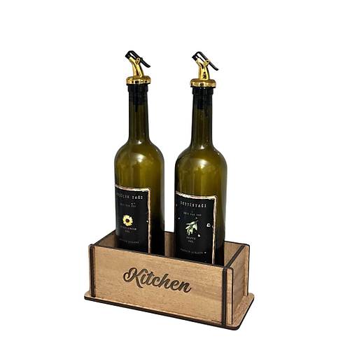 Kitchen Yazl Ahap Kasa Kutu Organizer Stand, Yadanlik Sirkelik Altl Tezgah st Dzenleyici