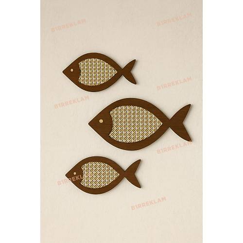 Hasr rg Detayl 3'l Balk Duvar Ss Ahap Bohem Deniz Temal Dekor