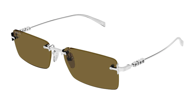Gucci GG1941S 002 Kadın Güneş Gözlüğü Silver Metal Rectangular