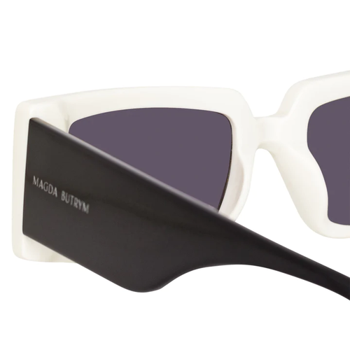 MAGDA BUTRYM X LF RECTANGULAR SUNGLASSES IN BLACK AND WHITE