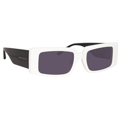 MAGDA BUTRYM X LF RECTANGULAR SUNGLASSES IN BLACK AND WHITE