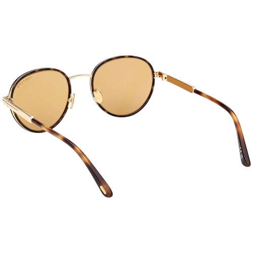 Tom Ford Jet-02 FT1339 53E Unisex G�ne� G�zl��� Blonde Havana Round Metal