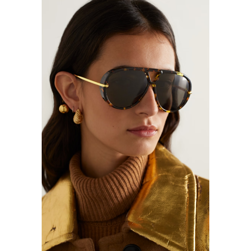 Bottega Veneta BV1274S 005 Havana Gold Pilot Brown Gunes Gozlugu