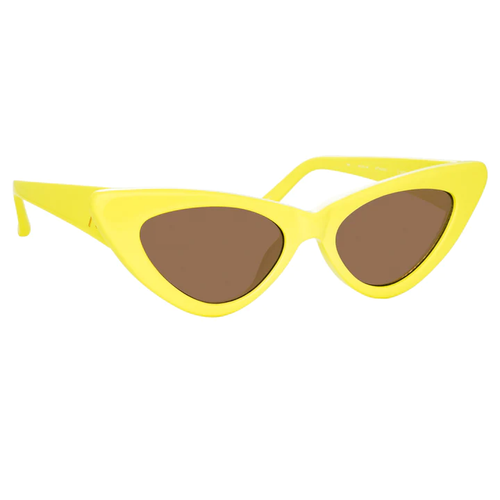 LINDA FARROW THE ATTICO DORA D-FRAME SUNGLASSES IN LEMON