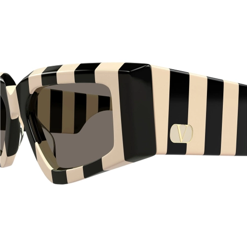 Valentino VG0006S 004 Ivory Black Stripe Grey Geometric Gunes Gozlugu