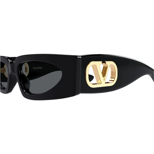 Valentino VG0001S 001 Black Grey Rectangle VLogo Gunes Gozlugu
