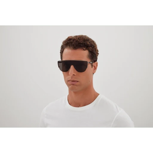 Alexander McQueen AM0457S 001 Ruthenium Gri Shield Unisex G�ne� G�zl���