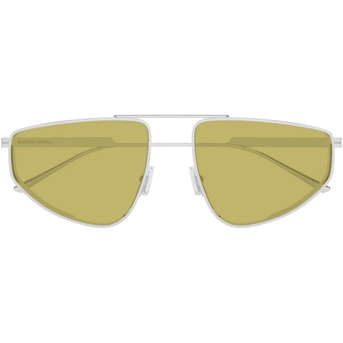 Bottega Veneta BV1466S 003 Silver Mustard Aviator Gunes Gozlugu