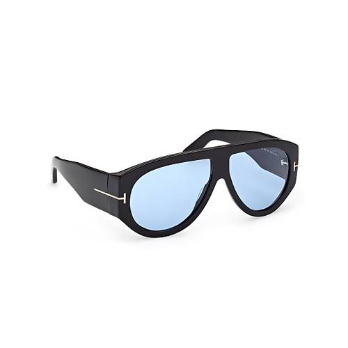Tom Ford Bronson FT1044 01V Parlak Siyah Mavi Unisex G�ne� G�zl���