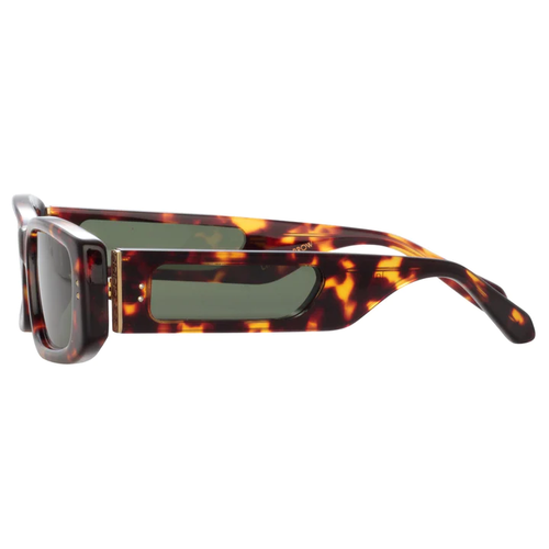 LINDA FARROW TALITA RECTANGULAR SUNGLASSES IN TORTOISESHELL