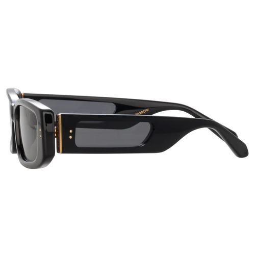 LINDA FARROW TALITA RECTANGULAR SUNGLASSES IN BLACK