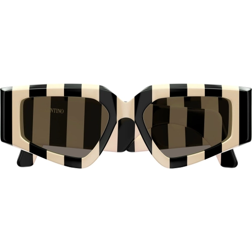 Valentino VG0006S 004 Ivory Black Stripe Grey Geometric Gunes Gozlugu