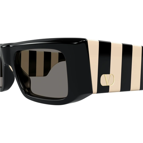 Valentino VG0005S 004 Black Ivory Striped Gunes Gozlugu