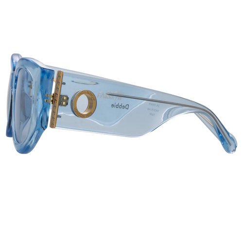 LINDA FARROW DEBBIE D-FRAME SUNGLASSES IN BLUE