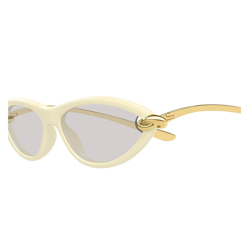 Bottega Veneta BV1390S 007 Ivory Cat Eye Light Grey Gunes Gozlugu