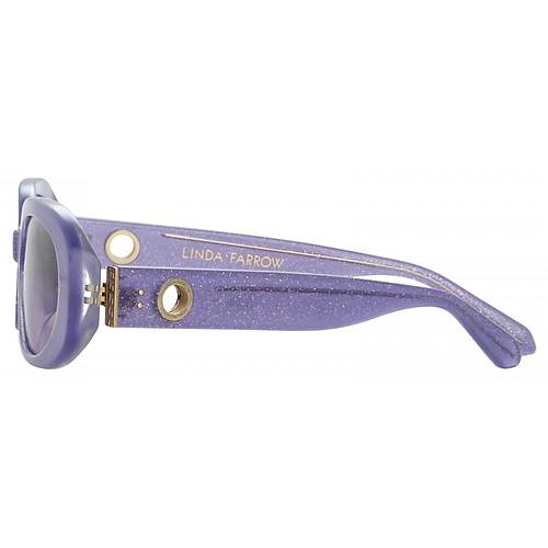 Linda Farrow - Cara Oval Sunglasses in Purple