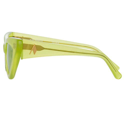 LINDA FARROW THE ATTICO DORA D-FRAME SUNGLASSES IN GREEN
