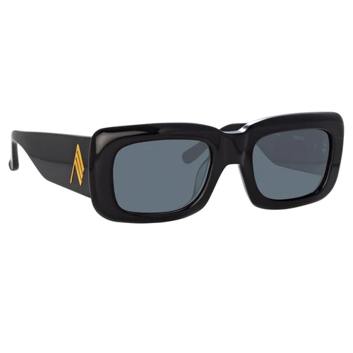 LINDA FARROW THE ATTICO MARFA RECTANGULAR SUNGLASSES IN BLACK