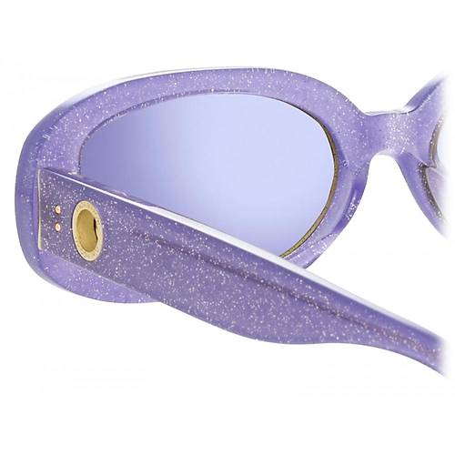 Linda Farrow - Cara Oval Sunglasses in Purple