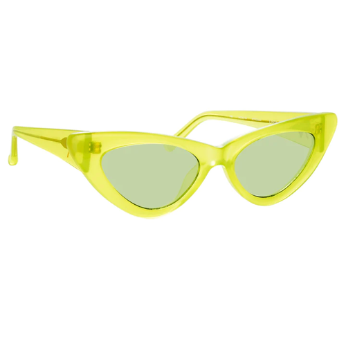 LINDA FARROW THE ATTICO DORA D-FRAME SUNGLASSES IN GREEN