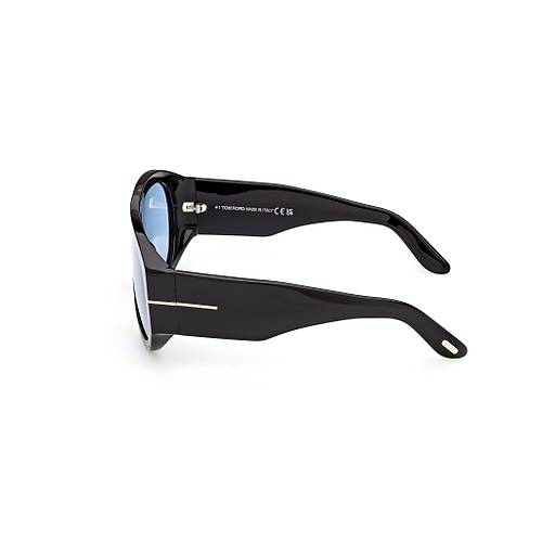 Tom Ford Bronson FT1044 01V Parlak Siyah Mavi Unisex G�ne� G�zl���