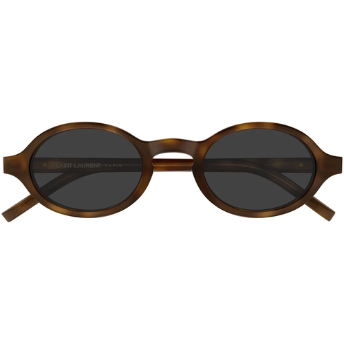 Saint Laurent SL M161 003 Havana Grey Oval Unisex Gozluk