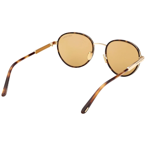 Tom Ford Jet-02 FT1339 53E Unisex G�ne� G�zl��� Blonde Havana Round Metal