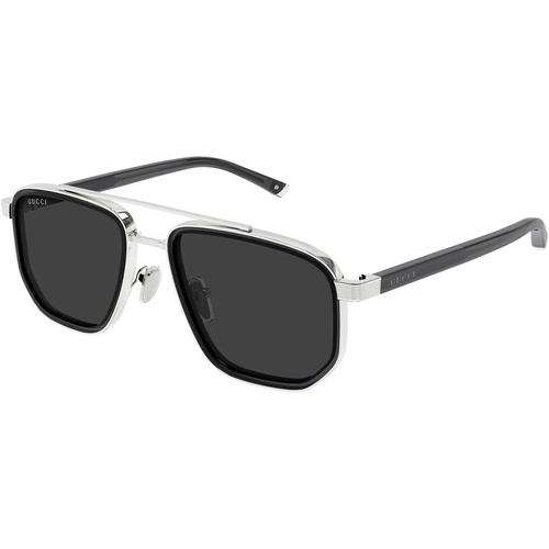 Gucci GG2073S 001 Silver Black Navigator Erkek Gunes Gozlugu