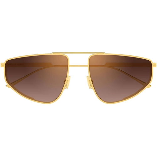Bottega Veneta BV1466S 004 Gold Pilot Brown Pink Mirror Gunes Gozlugu