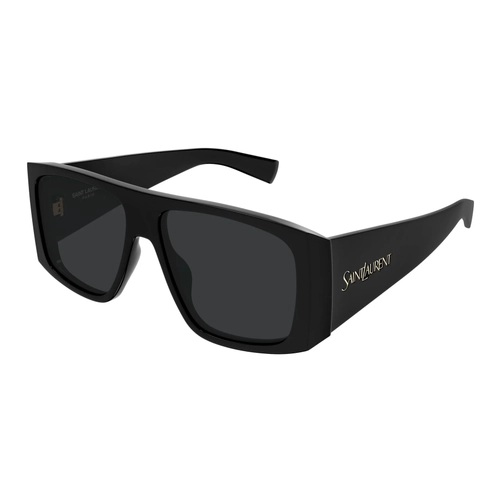 Saint Laurent SL 832 001 Shiny Black Gri Kare Unisex G�ne� G�zl���