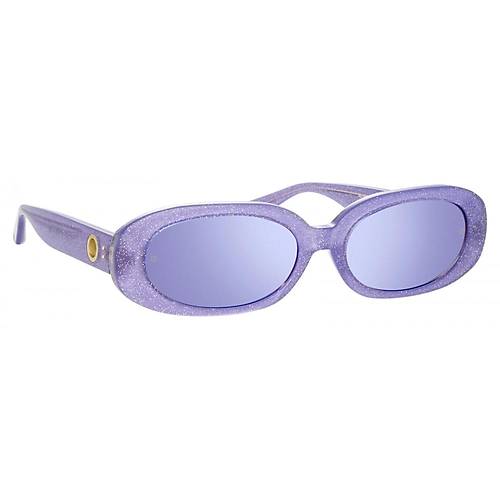 Linda Farrow - Cara Oval Sunglasses in Purple