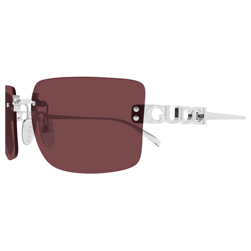 Gucci GG2038S 002 Silver Red Lettering Kadin Gunes Gozlugu