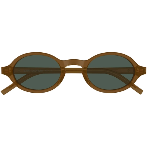 Saint Laurent SL M161 004 Cognac Brown Oval Unisex Gozluk