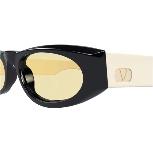 Valentino VG0007S 003 Black Yellow Geometric VLogo Gunes Gozlugu