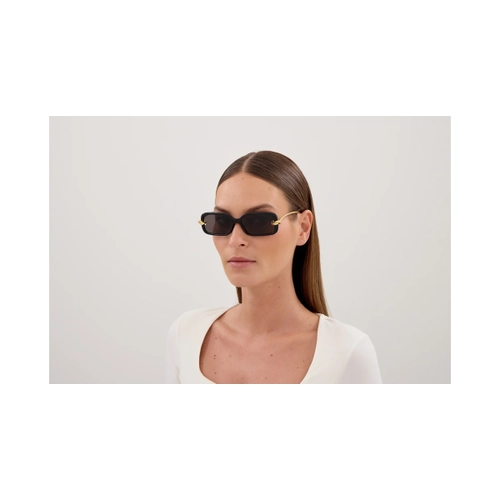 Bottega Veneta BV1439S 001 Black Gold Knot Rectangle Gunes Gozlugu