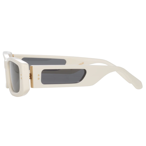 LINDA FARROW TALITA RECTANGULAR SUNGLASSES IN WHITE