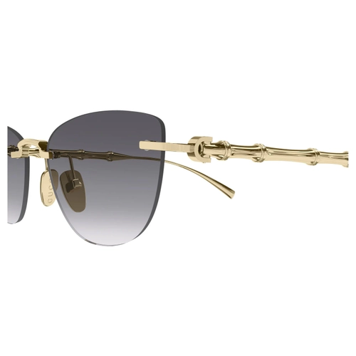 Gucci GG2063S 001 Gold Grey Bamboo GG Kadin Gunes Gozlugu