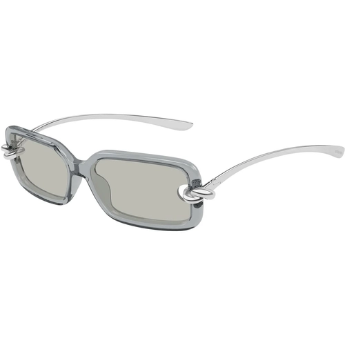 Bottega Veneta BV1439S 004 Grey Silver Rectangle Gunes Gozlugu