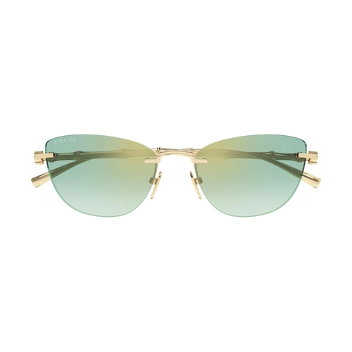 Gucci GG2063S 003 Gold Green Mirror Bamboo Kadin Gunes Gozlugu
